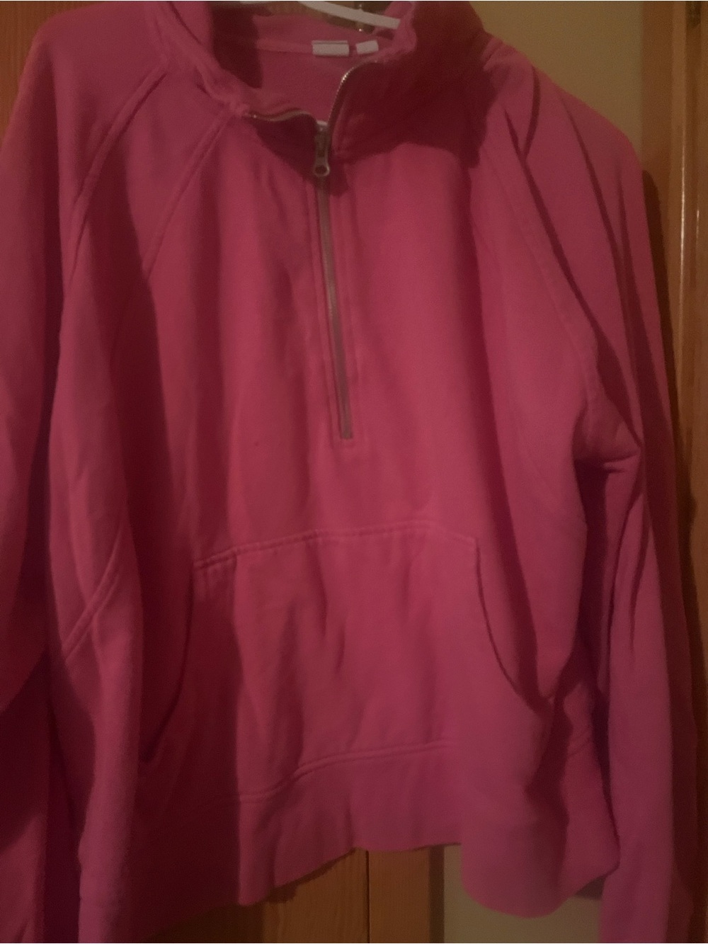 Pink Half-Zip Pullover Sweater